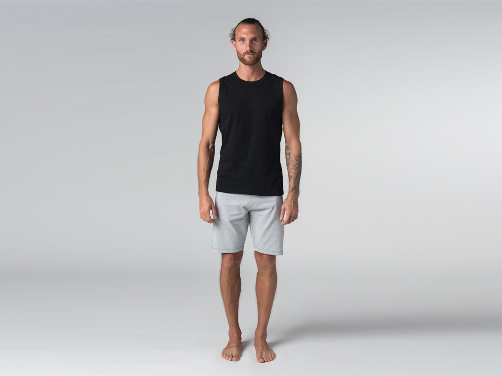 Men's yoga tank top - Organic cotton Black - End of Series