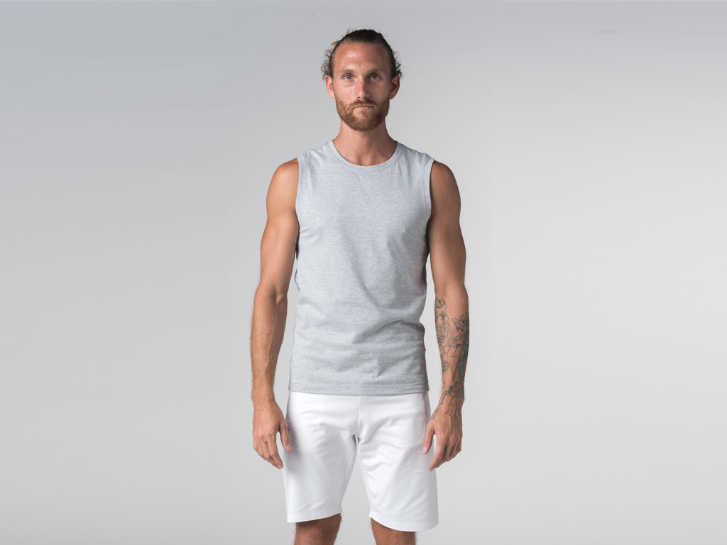 Débardeur de yoga hommes - Coton bio Gris - Fin de Serie