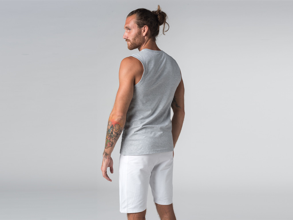 Débardeur de yoga hommes - Coton bio Gris - Fin de Serie