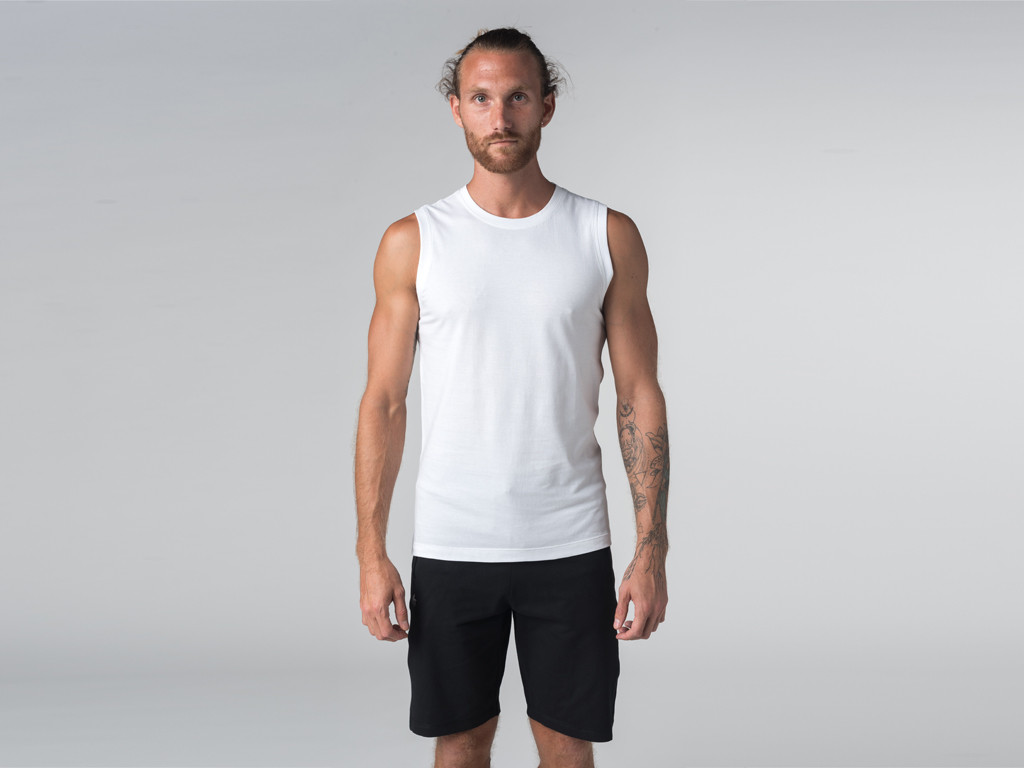 Débardeur de yoga hommes - Coton bio Blanc - Fin de Serie
