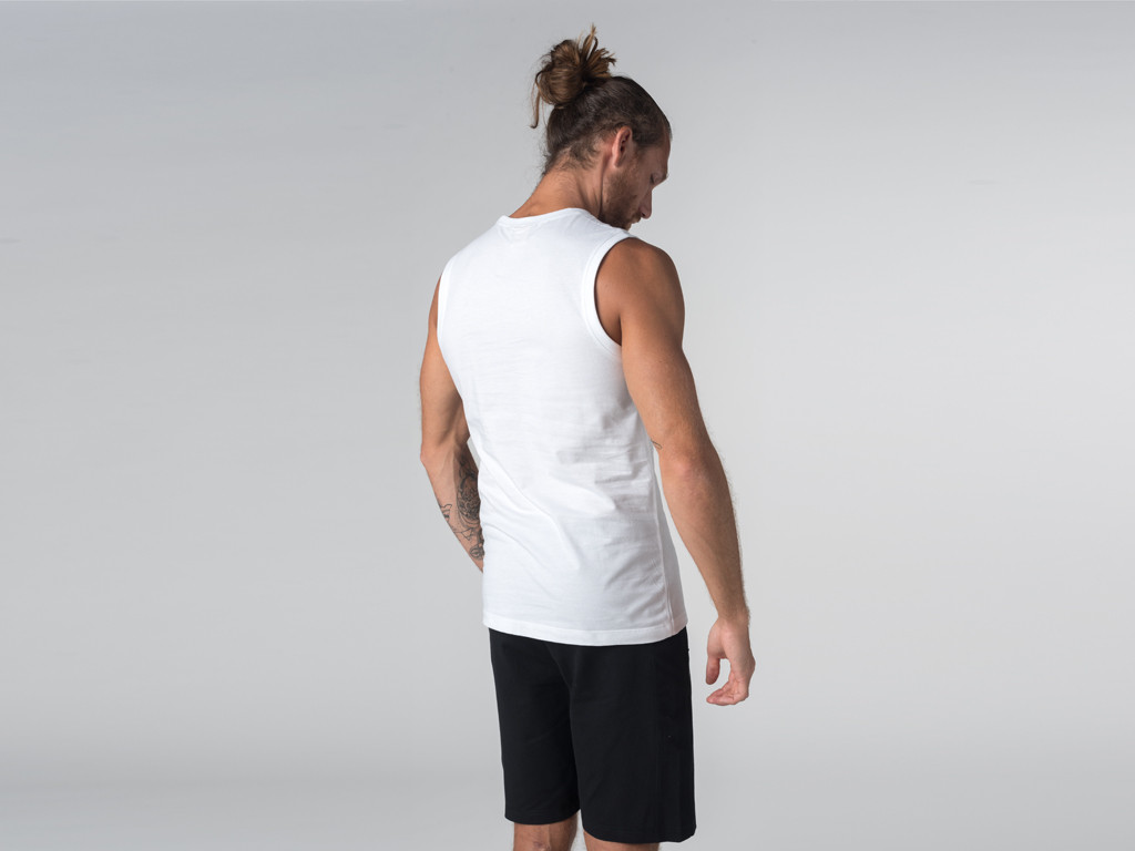 Débardeur de yoga hommes - Coton bio Blanc - Fin de Serie