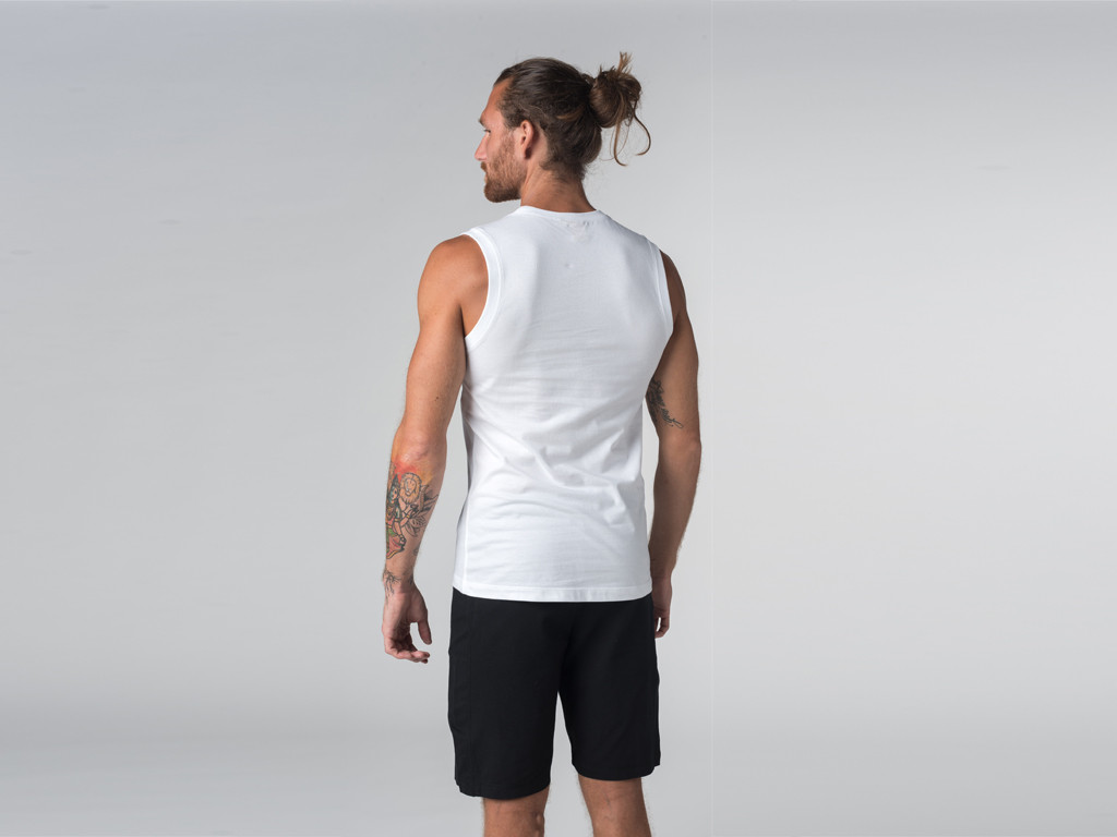 Débardeur de yoga hommes - Coton bio Blanc - Fin de Serie