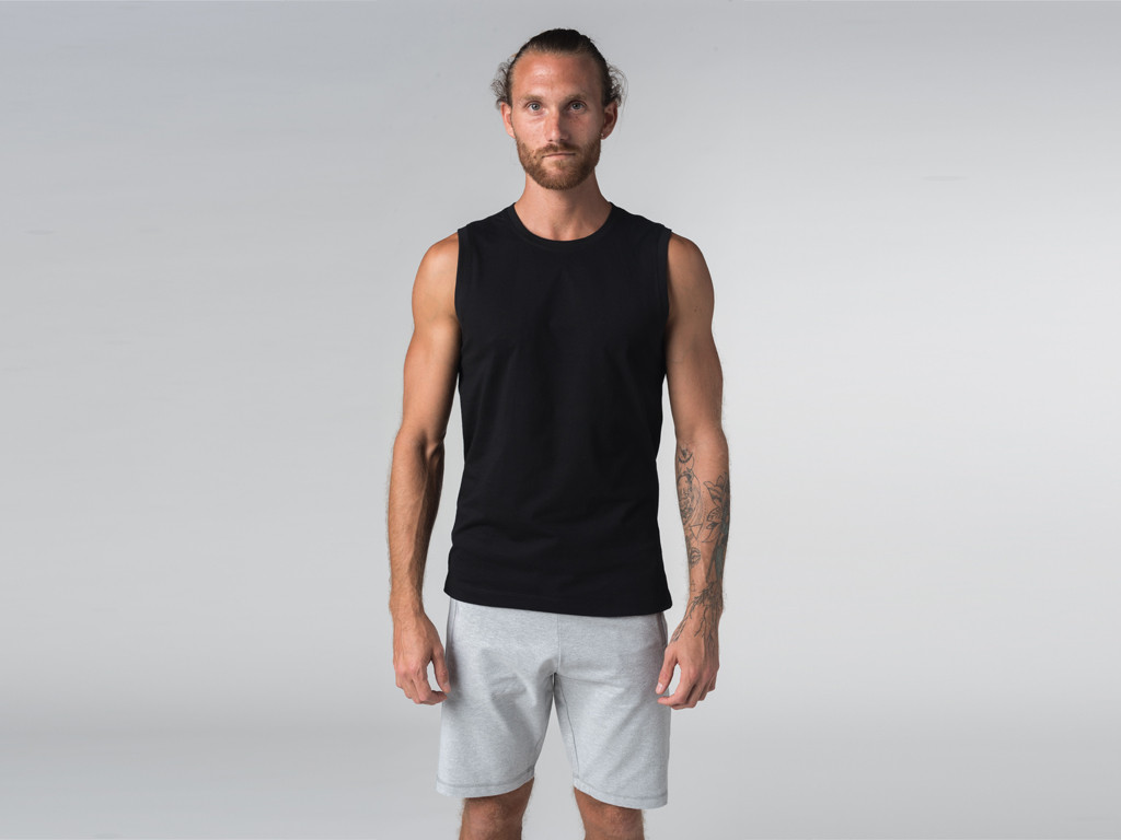 Yoga-Tanktop für Herren – Bio-Baumwolle Schwarz – Ende der Serie