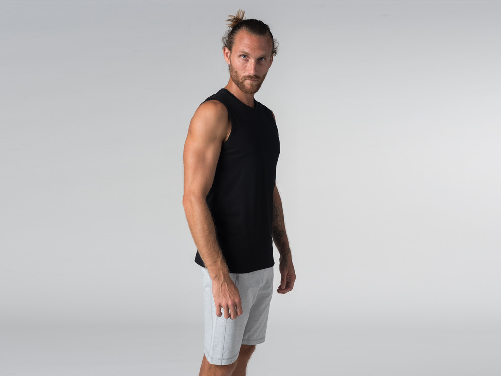 Men's yoga tank top - Organic cotton Black - End of Series
