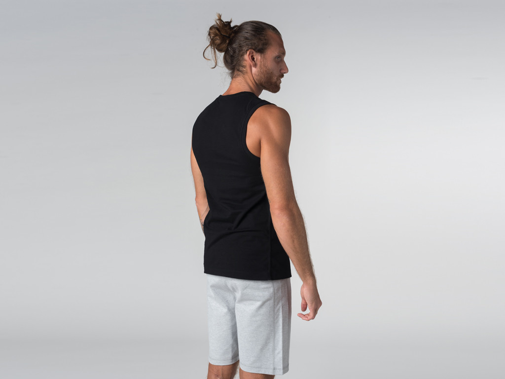 Débardeur de yoga hommes - Coton bio Noir - Fin de Serie