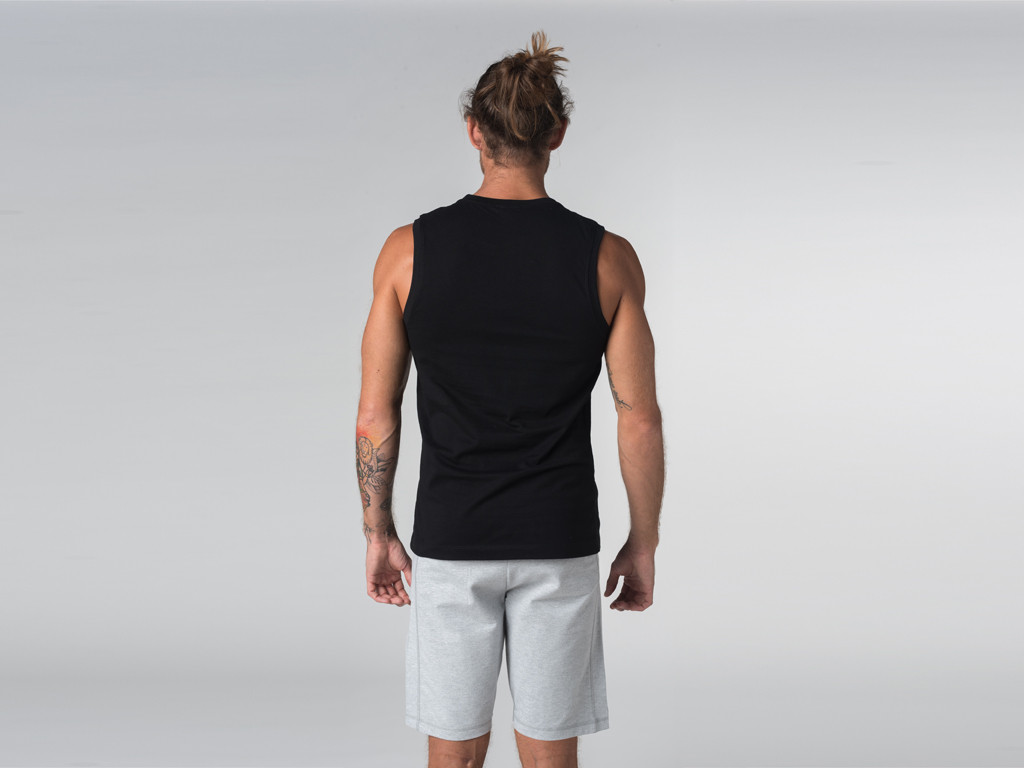 Débardeur de yoga hommes - Coton bio Noir - Fin de Serie