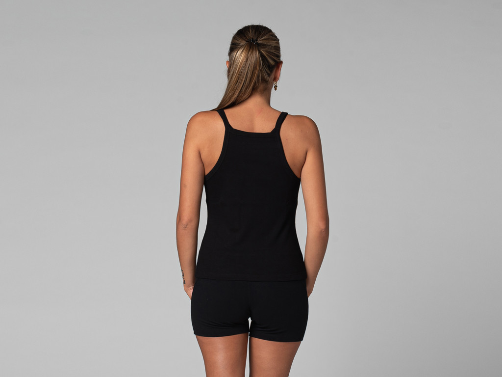 Débardeur Femme Côtelé Noir