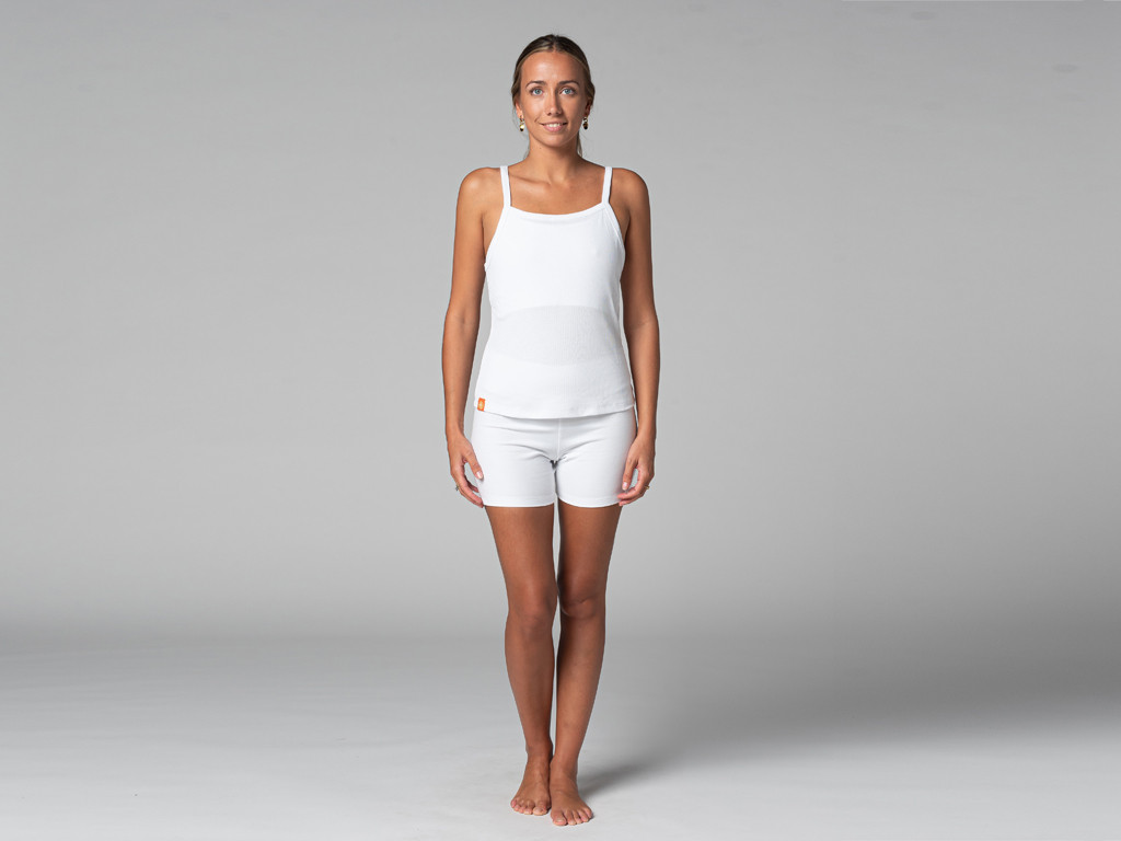 Débardeur Femme Côtelé Blanc