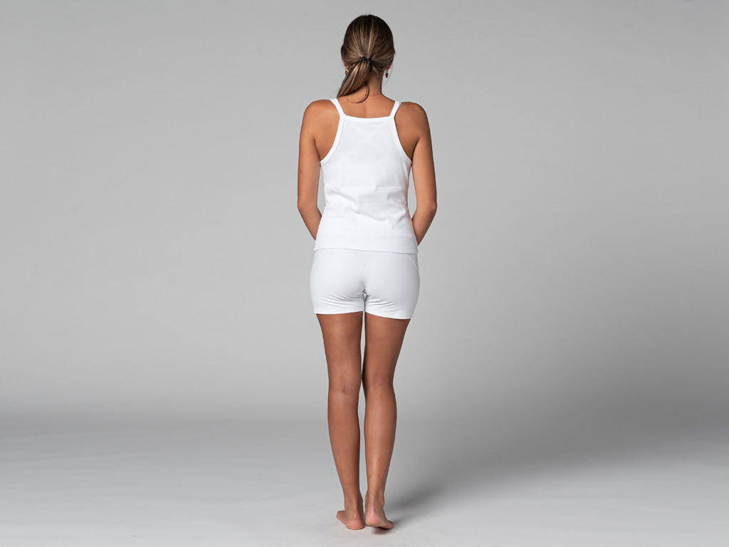 Débardeur Femme Côtelé Blanc