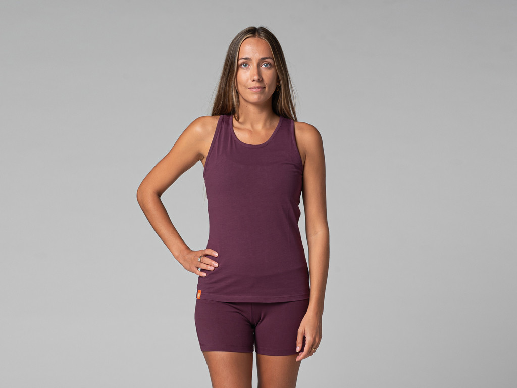 Canotta da donna slim 100% organica Prugna