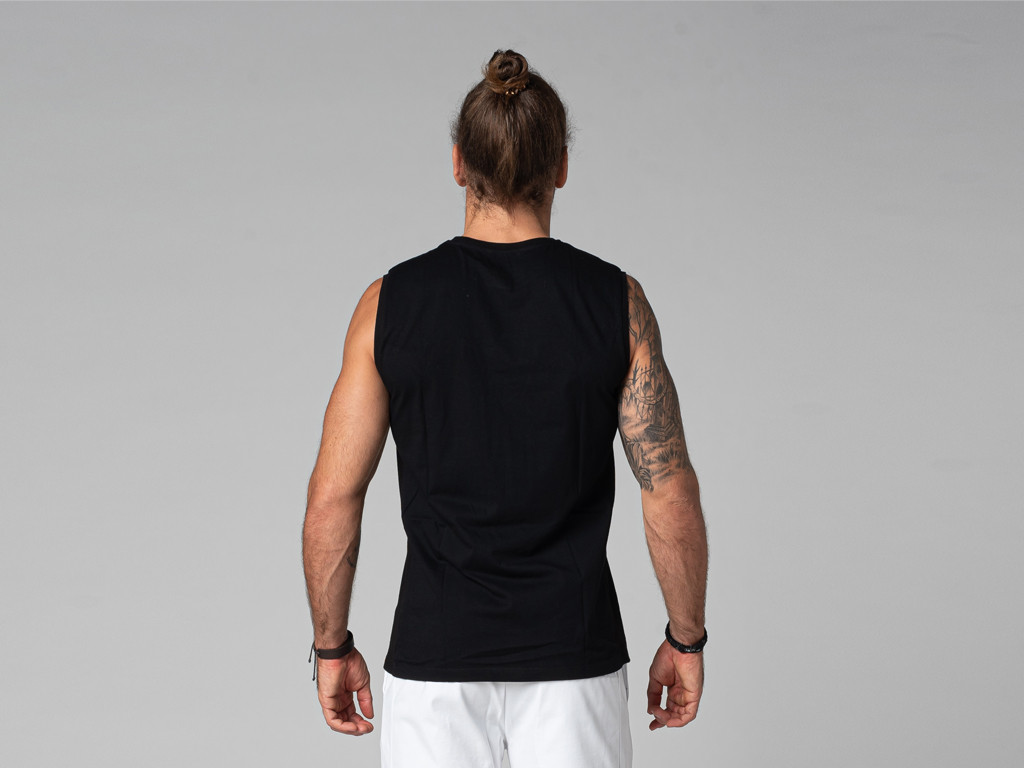100% Organic cotton Men's tank top Black