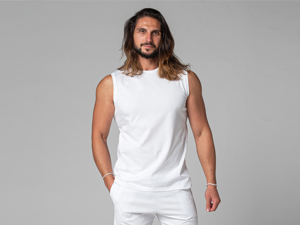 100 % Bio-Tanktop für Herren Weiß