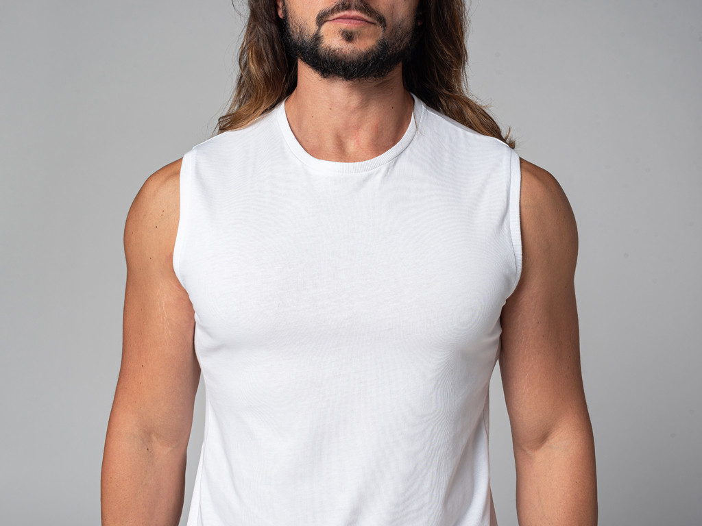 Camiseta sin Mangas para Hombre Blanco
