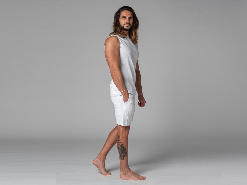 100% Organic cotton Men's tank top White