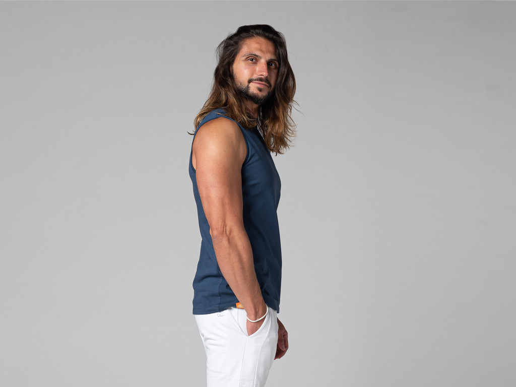 Camiseta sin Mangas para Hombre Azul