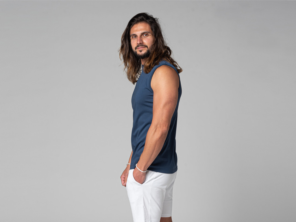 Canotta da uomo 100% biologica Blu