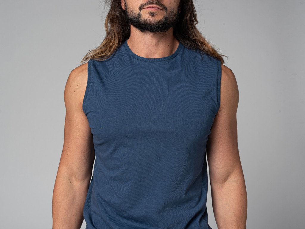 Camiseta sin Mangas para Hombre Azul