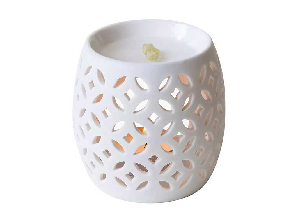 Luciole-Teelichtdiffusor aus Porzellan 8,8 x 8,6 cm