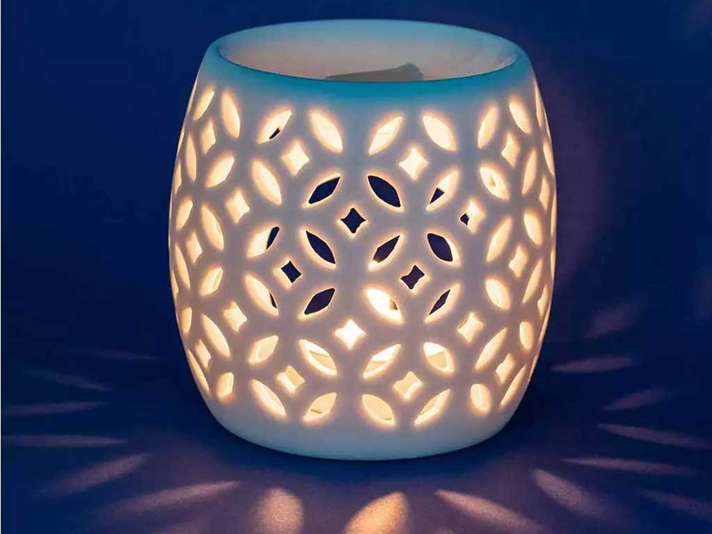 Luciole-Teelichtdiffusor aus Porzellan 8,8 x 8,6 cm