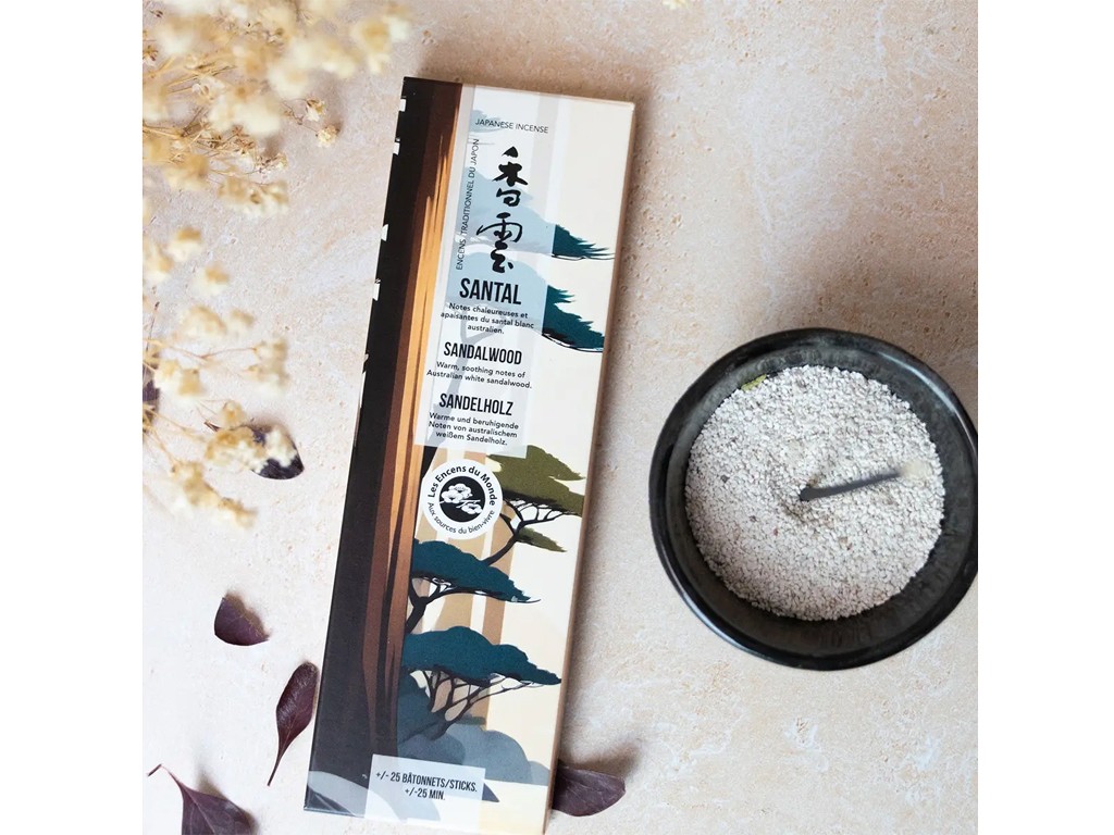 Encens Japonais Santal - Jardins du Japon Environ 25 bâtonnets x 25 min