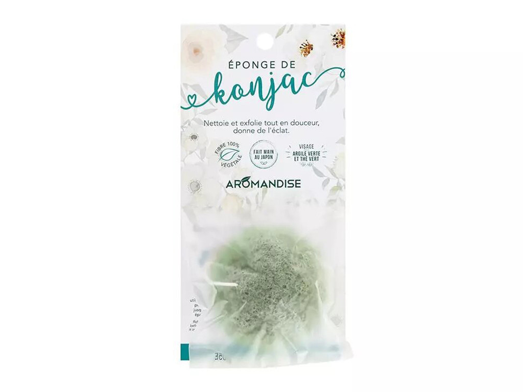 Eponge de Konjac Argile verte et Thé vert