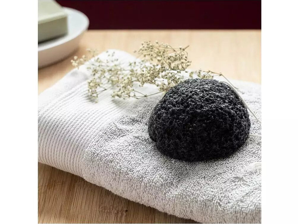 Eponge de Konjac Charbon Bincho