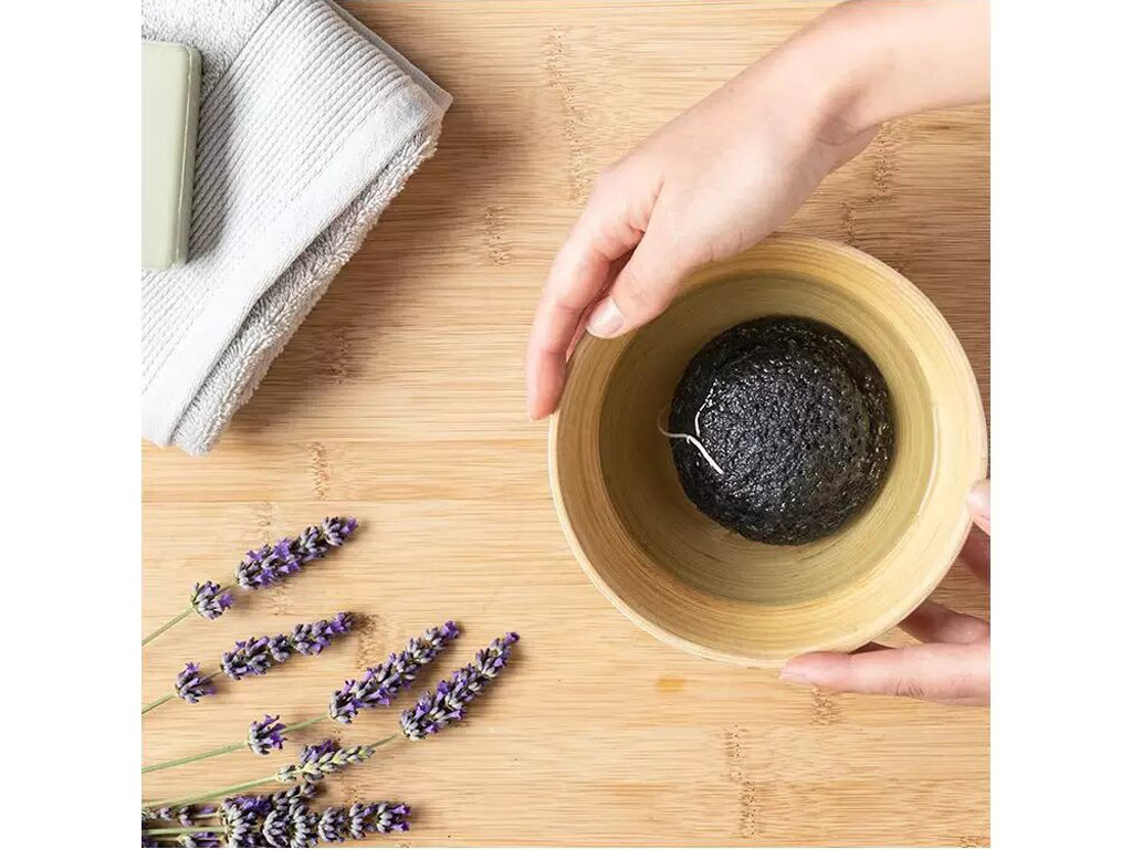 Eponge de Konjac Charbon Bincho