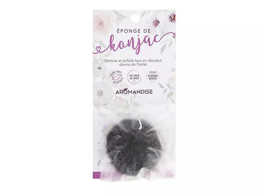 Eponge de Konjac Charbon Bincho