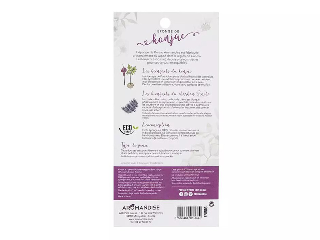 Eponge de Konjac Charbon Bincho