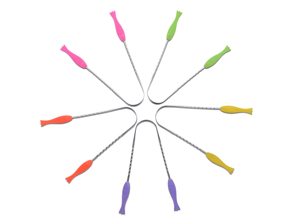 Limpiador de lengua - fiŝo acero inoxidable