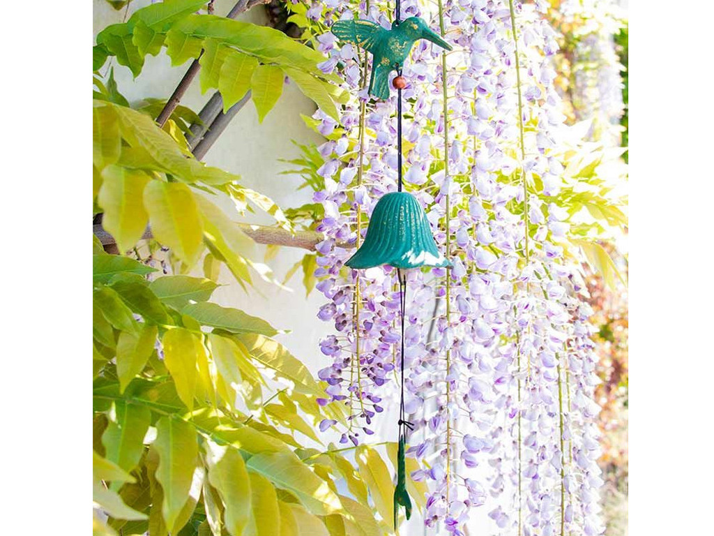 Jouet du Vent Colibri Vert Doré