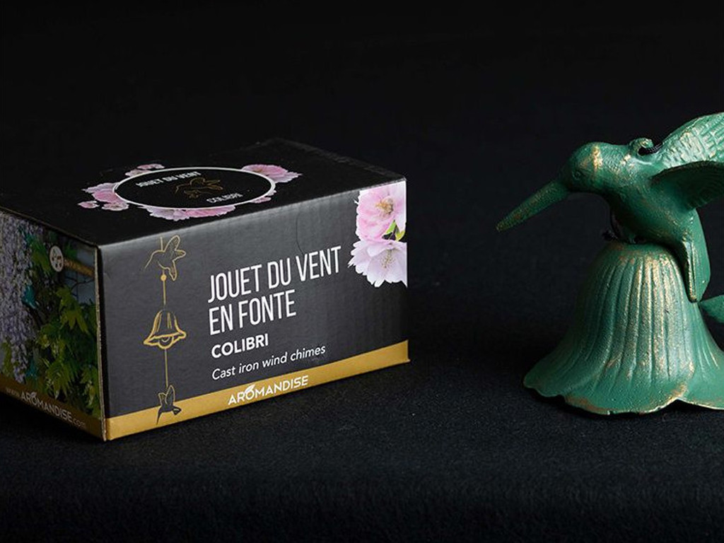 Jouet du Vent Colibri Vert Doré