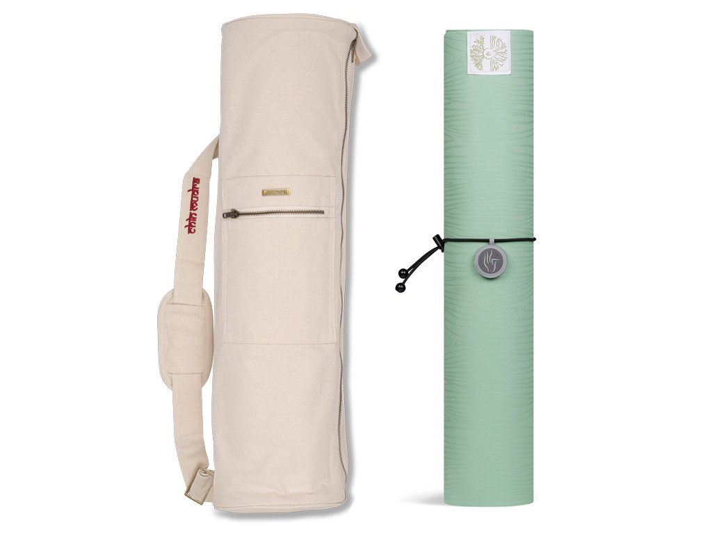 Kit tappetino e borsa naturale Mandorla Verde