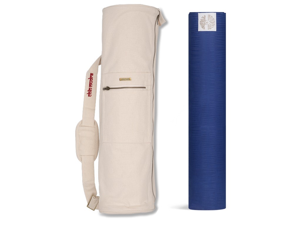 Kit de tapete e bolsa natural Azul