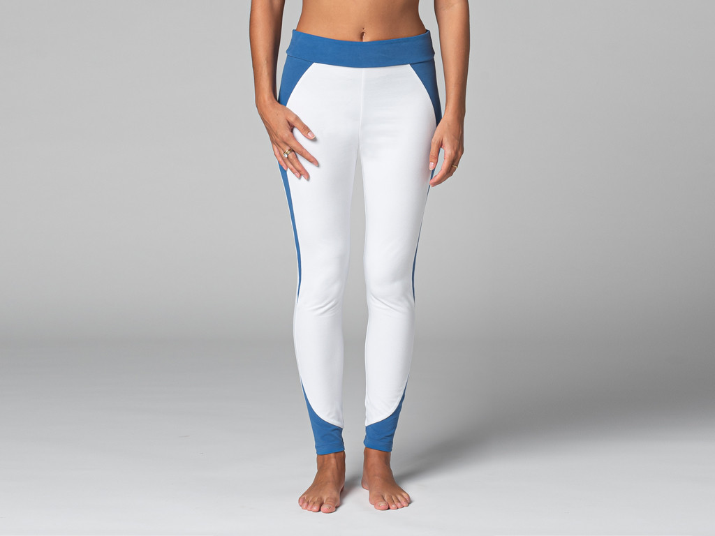 Zweifarbige Yoga-Leggings – Bio Weiß