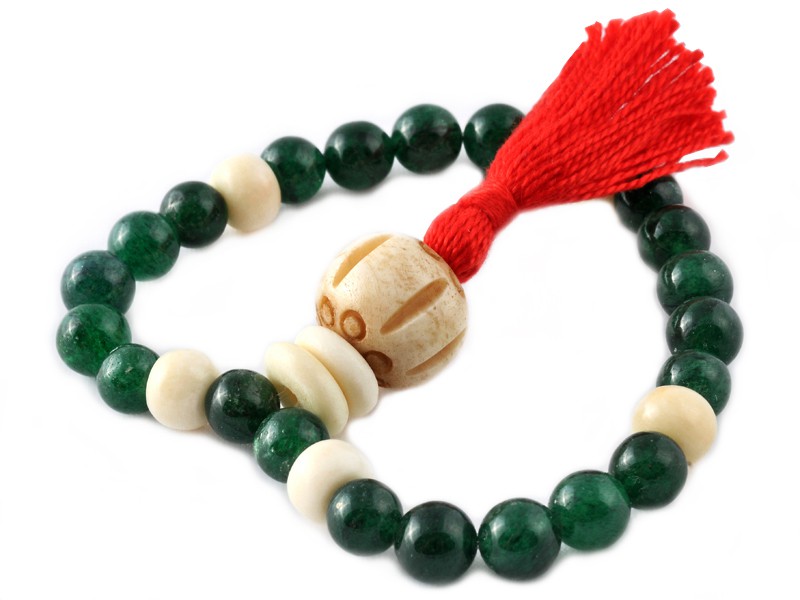 Mala 27 Perlen Jade & Knochen