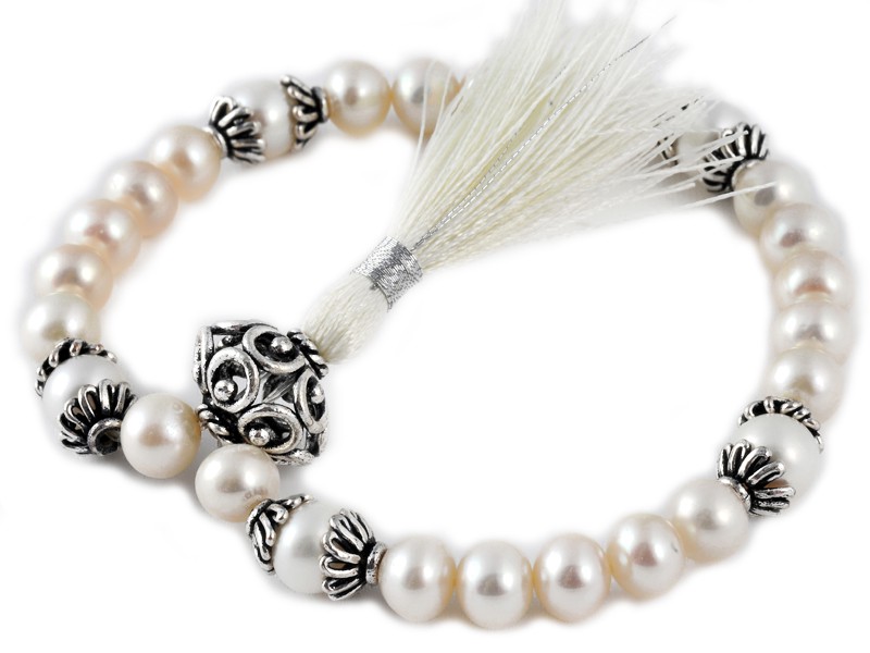 Perles blanches naturelles Mala 27 perles