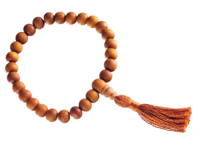 Mala 27 Perlen Sandelholz 8mm/Braun