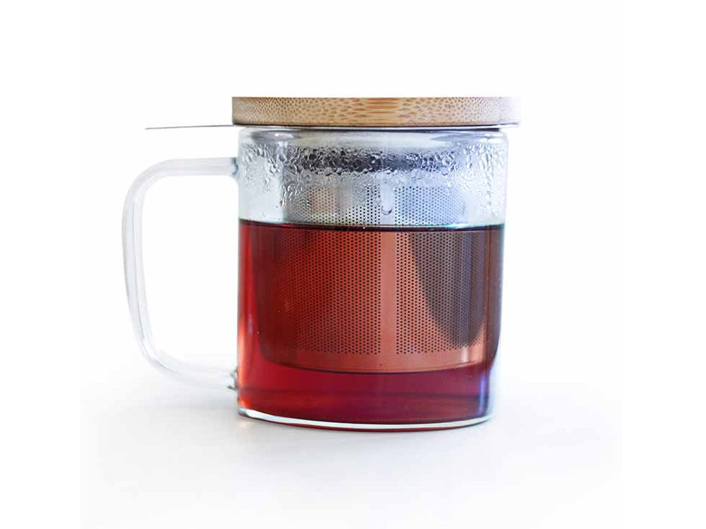Mug en Verre avec Filtre et Couvercle 0,35L