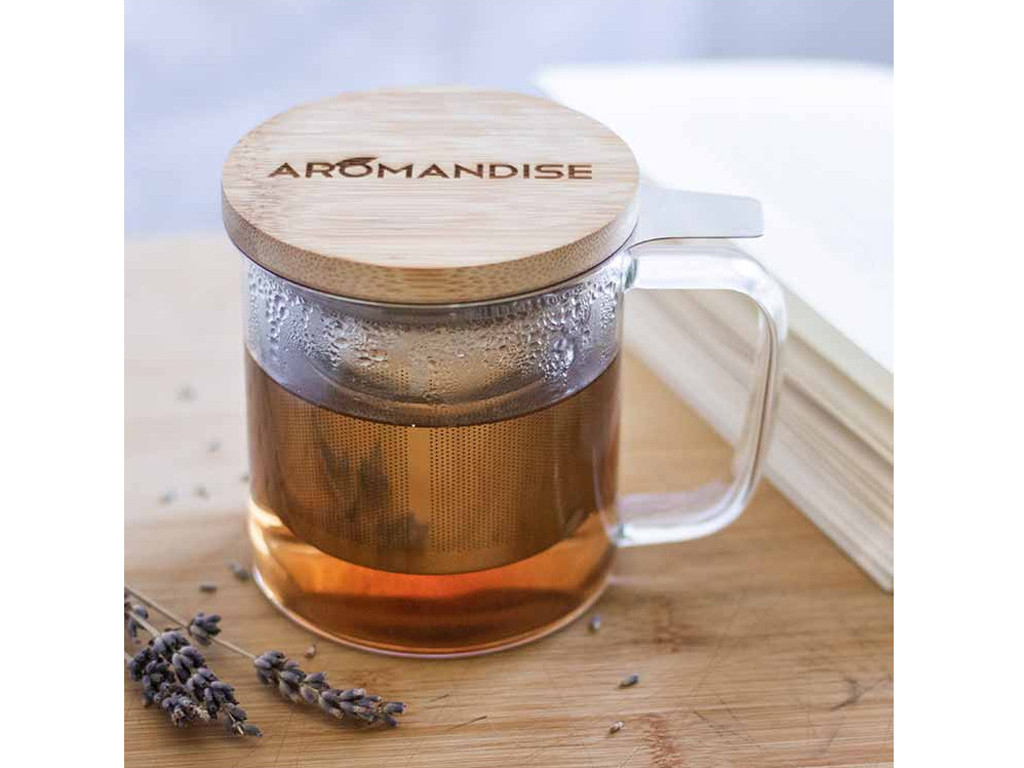 Mug en Verre avec Filtre et Couvercle 0,35L