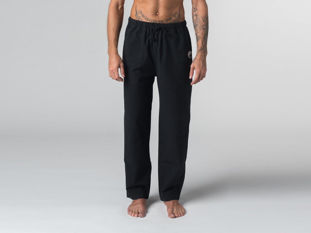 Pantalon de Tai Chi H/F Pavita - 100% coton Bio Noir