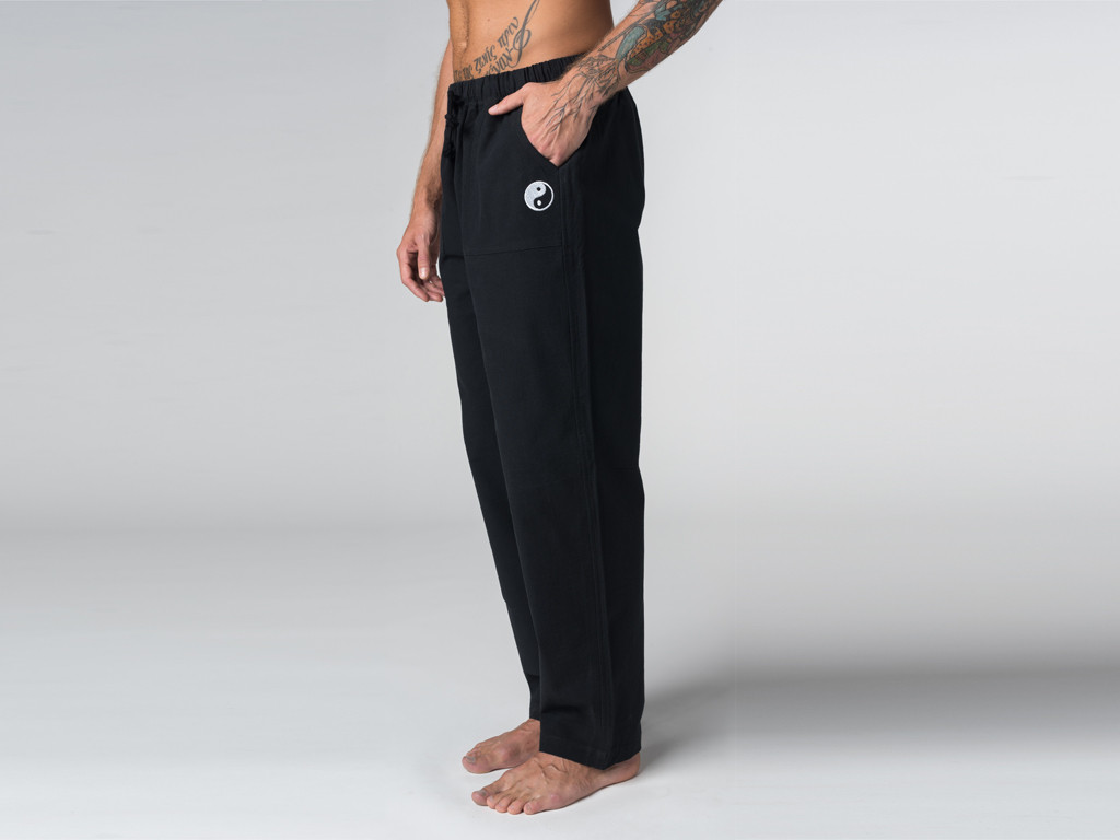 Pantalon de Tai Chi H/F Pavita - 100% coton Bio Noir