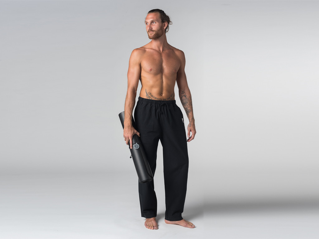 Pantalon de Tai Chi H/F Pavita - 100% coton Bio Noir