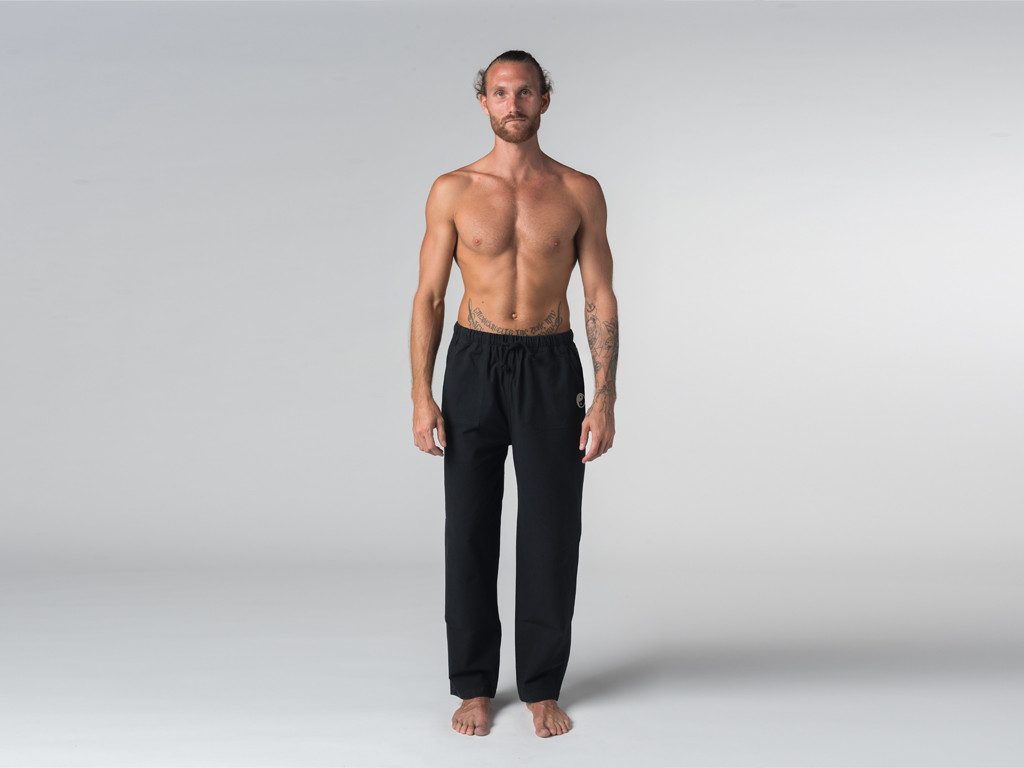 Pantalon de Tai Chi H/F Pavita - 100% coton Bio Noir