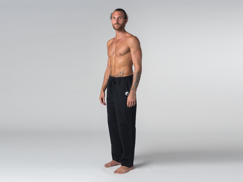 Pantalon de Tai Chi H/F Pavita - 100% coton Bio Noir