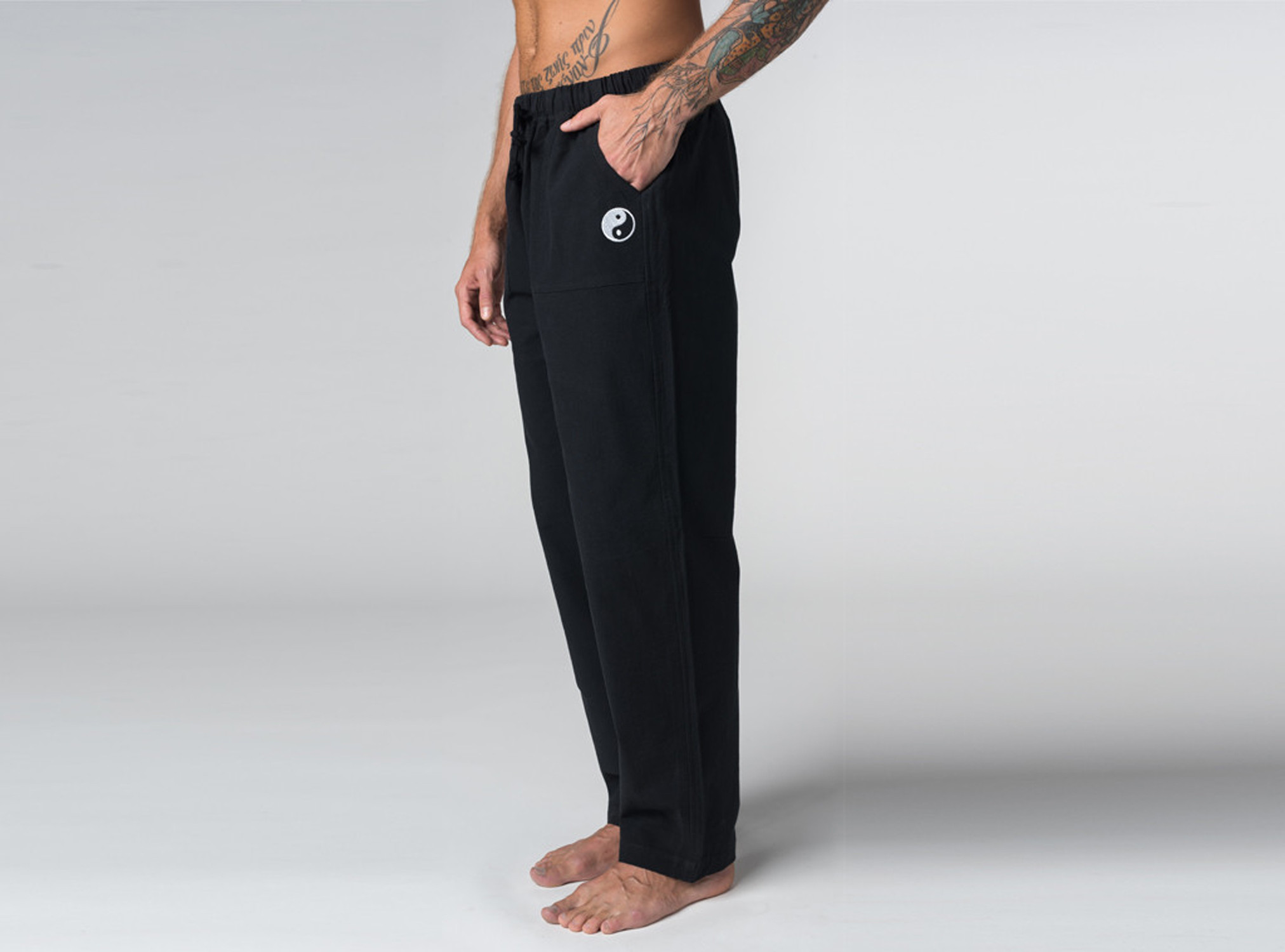 Pantalon de Tai Chi H/F Pavita - 100% coton Bio Noir L - Presque Parfaits