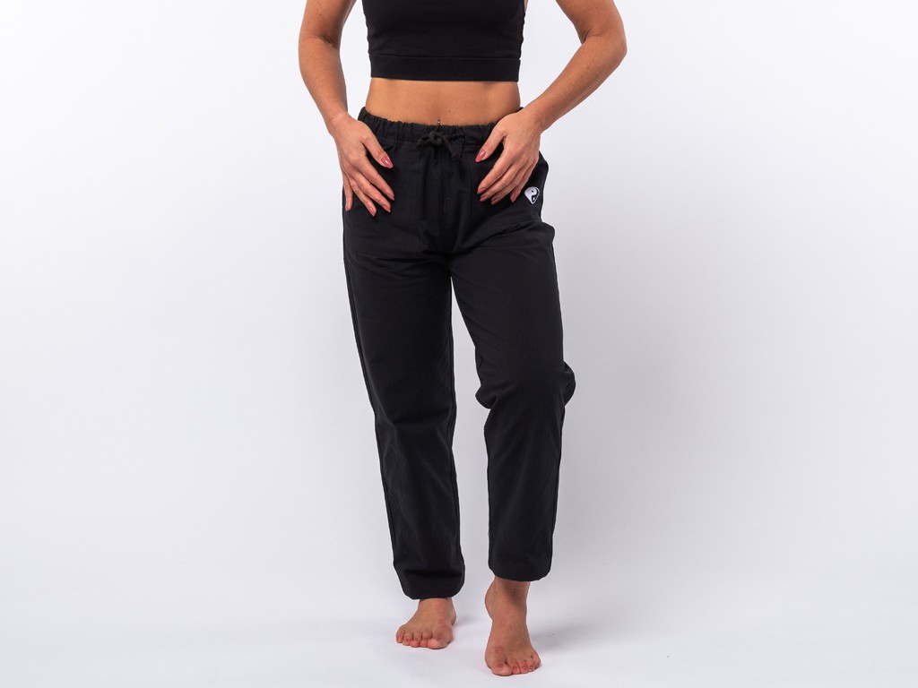 Pantalon de Tai Chi H/F Pavita - 100% coton Bio Noir