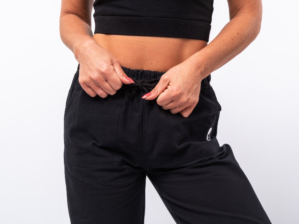 Pantalon de Tai Chi H/F Pavita - 100% coton Bio Noir