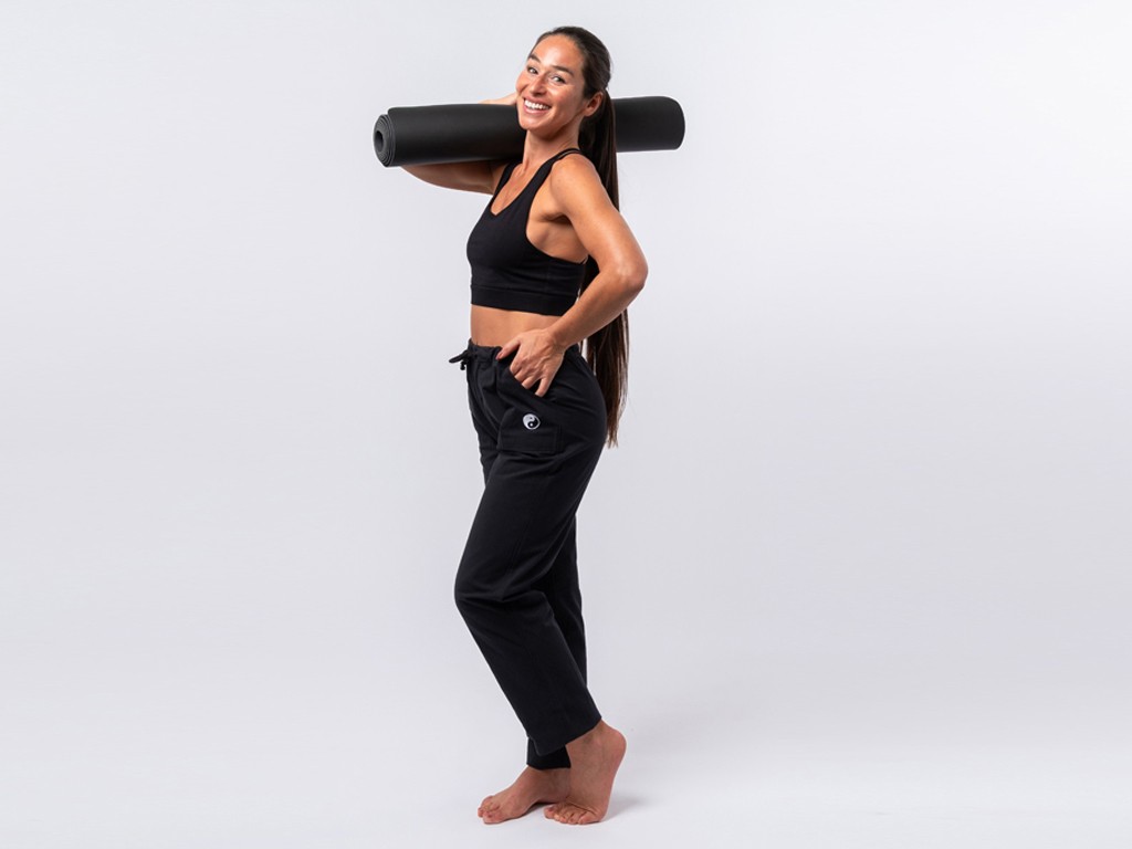 Pantalon de Tai Chi H/F Pavita - 100% coton Bio Noir