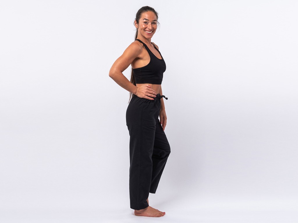 Pantalon de Tai Chi H/F Pavita - 100% coton Bio Noir